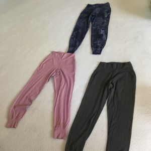 lululemon athletica Kids Leggings Trio - Pink, Navy Camo, Olive